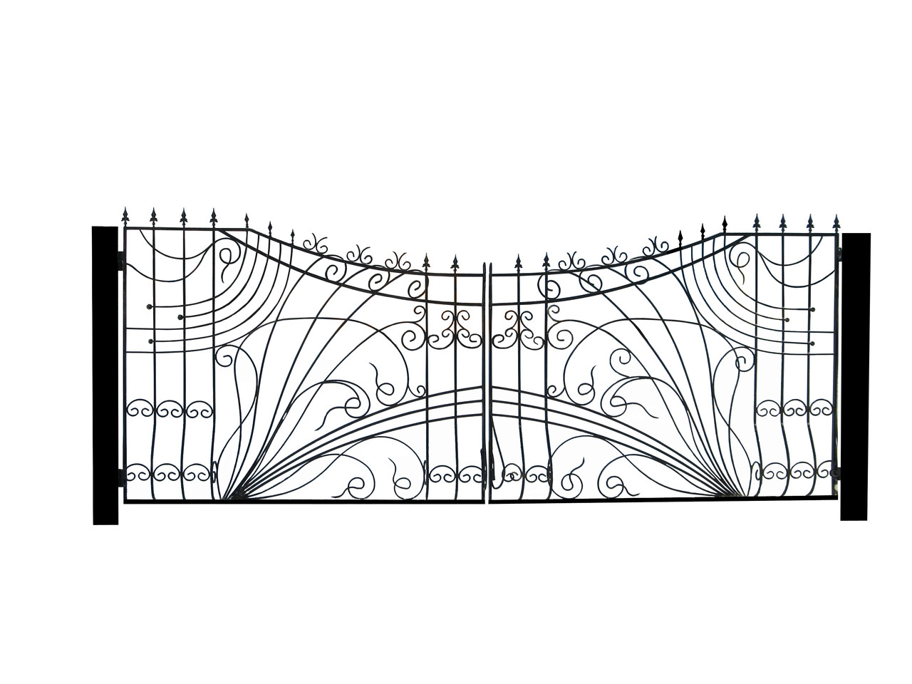 Кованые ворота с уникальной техникой ковки №22