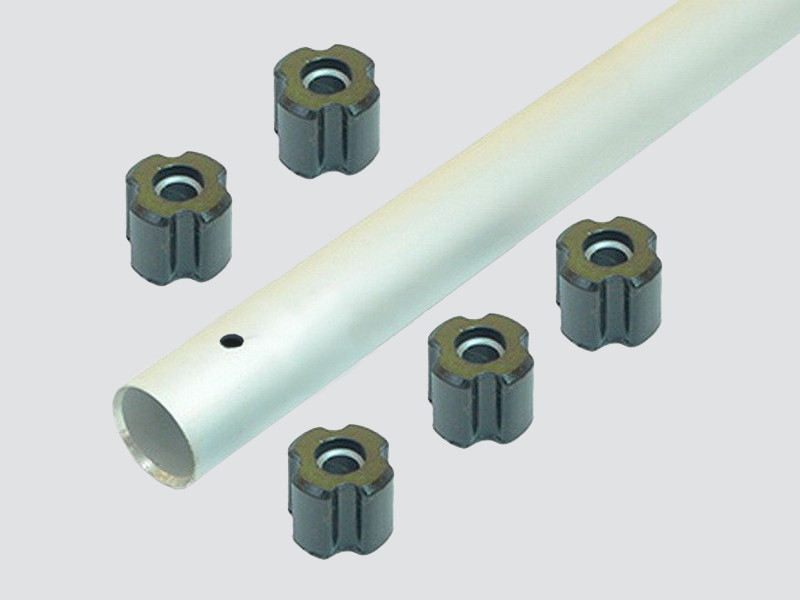 Алюминиевая труба 26мм + 5резиновых втулок (диам. 8мм) для бензотриммера (бензокосы) Titan - фото 1 - id-p110198070