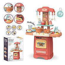 Кухня детская Fashion Kitchen 62 см, 29 предметов, свет звук вода 889-176 красная