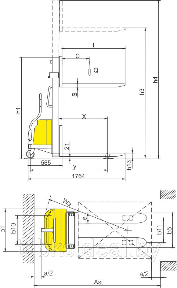 Штабелер ручной электрический с электрическим подъемом BKS Xilin CDD15B - фото 2 - id-p6528022