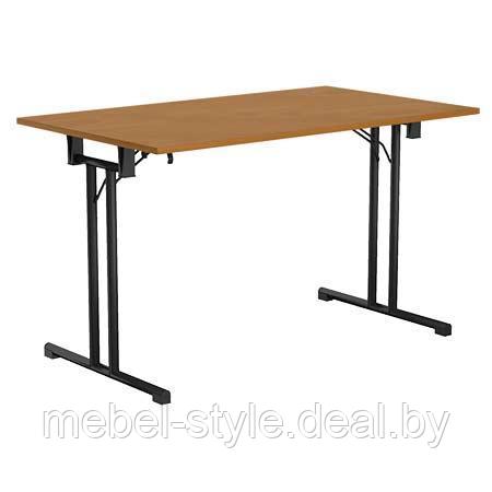 Стол складной офисный серии FT120 на металлической основе черный  1180*680*730,. столы FT120 black.W (вишня)