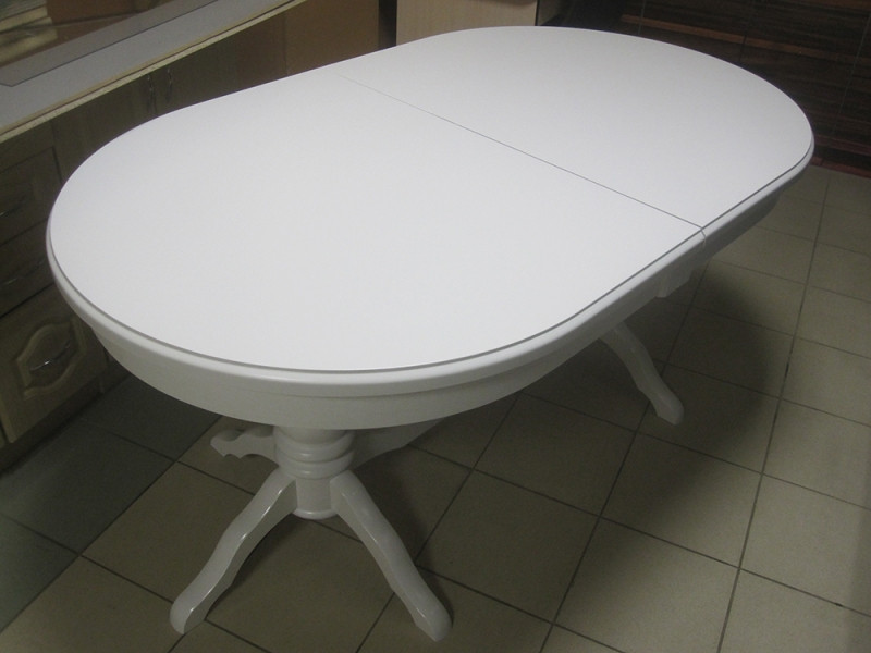 Стол обеденный раздвижной из массива дерева Зевс белый (Зевс/Cream White//Белый//Сатин//) фабрика Мебель-Класс - фото 2 - id-p112811892