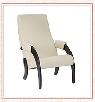 Кресло для отдыха модель 61М каркас Венге экокожа Polaris Beige