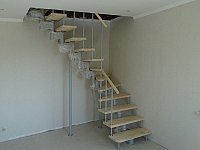 Модульная лестница, лестница в дом на 14 ступеней поворот 90 град, фото 1