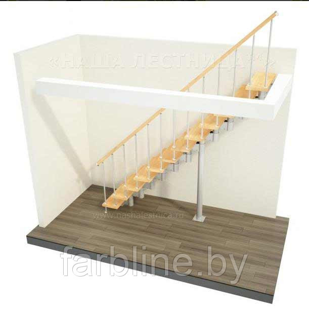 Модульная лестница, лестница в дом на 15 ступеней - фото 1 - id-p6530847