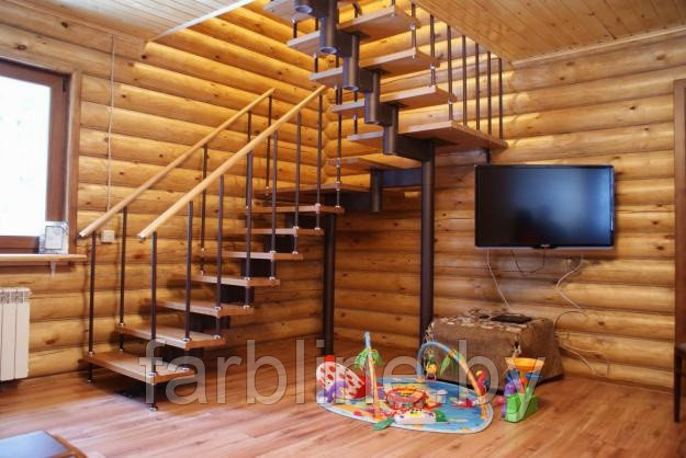 Модульная лестница, лестница в дом на 16 ступеней поворот 90 град - фото 5 - id-p6530853