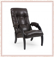 Кресло для отдыха модель 61 каркас Венге экокожа Vegas Light Amber