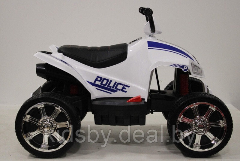Детский квадроцикл RiverToys T555TT (полиция) белый