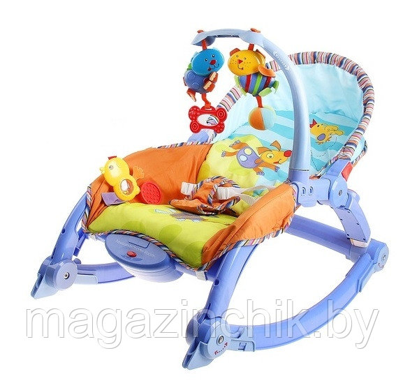 Детский шезлонг (кресло-качалка) с игрушками Joy Toy 7179 от 0 до 18 кг аналог Fisher-price - фото 2 - id-p3957562