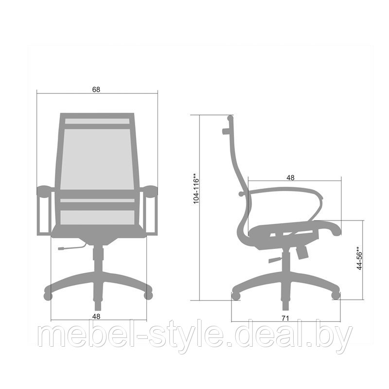 Кресла серии S METTA BP комплект 9 , стул Метта -9 BP сетка черная, - фото 6 - id-p112940132
