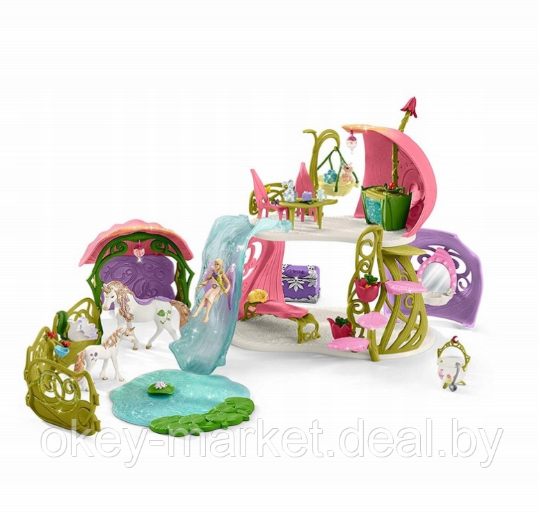 Набор Schleich Блестящий дом-цветок с единорогами 42445 - фото 2 - id-p112941149