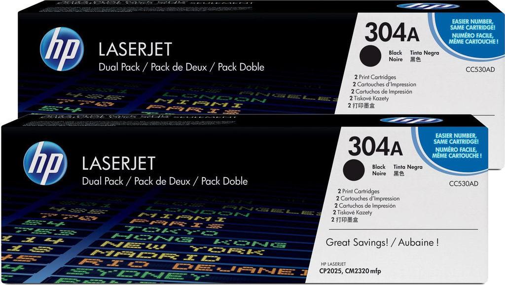 Тонер-картридж HP CC530AC Color LaserJet CP2025/CM2320, black (Сдвоеная упаковка)