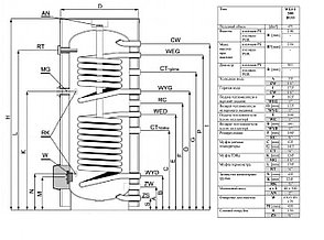 Бойлер косвенного нагрева Elektromet WGJ-S DUO 500, фото 2