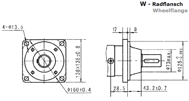 Фланец гидромотора MS W