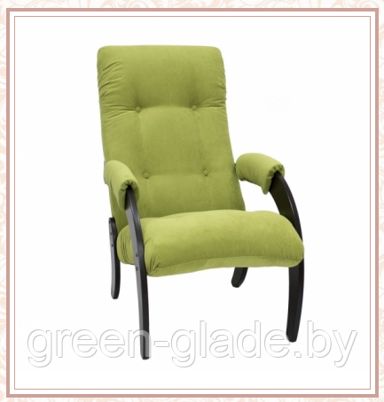 Кресло для отдыха модель 61 каркас Венге ткань Verona Apple Green