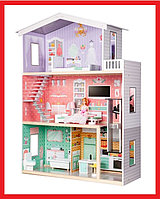 4128 Домик для кукол, Кукольный домик ECO TOYS Rainbow, 3 уровня, 4 комнаты