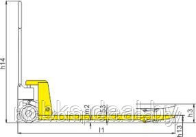 Ручная гидравлическая тележка 2,5 тонны усиленная (рохля BKS Xilin BF г/п 2,5т ) - фото 6 - id-p6566626