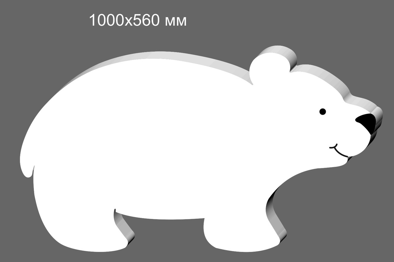 Заготовка "Мишка" без прорисовки из пенопласта. 1х0,56 м