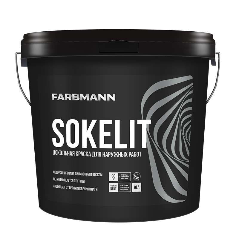 FARBMANN SOKELIT, LA 0,9л Латексная цокольная краска для наружных работ на акрилатной основе - фото 1 - id-p112971227