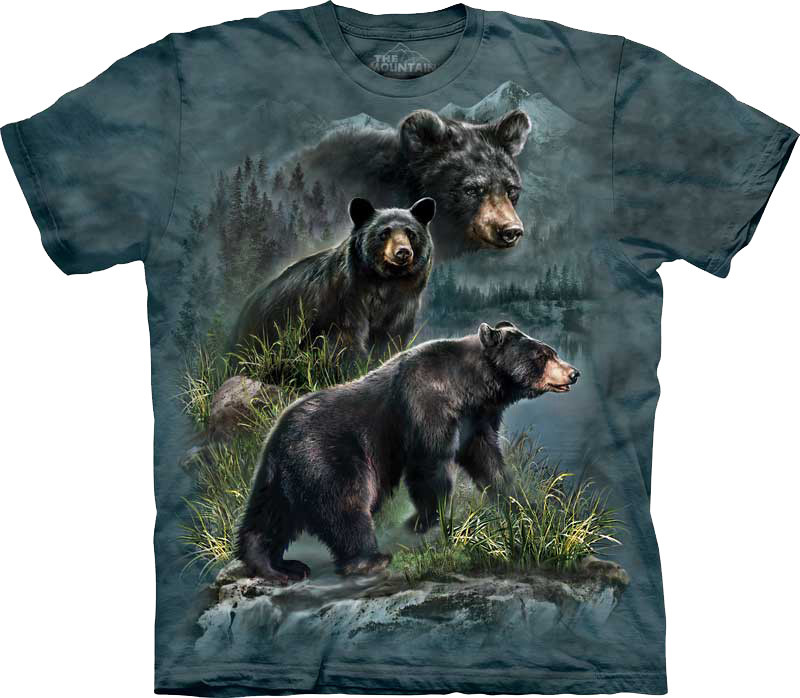 3 черных медведя 3d футболки the mountain