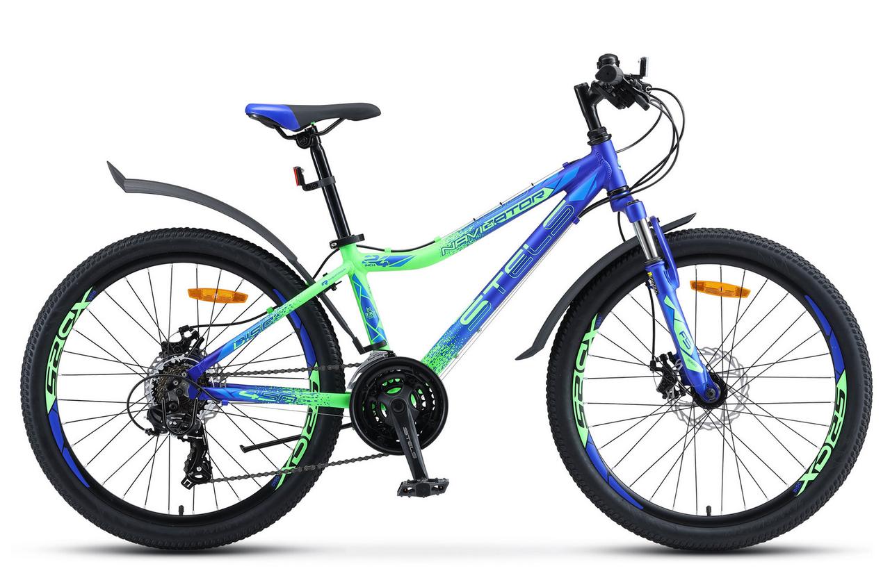 Stels Navigator 450 MD V030 24" синий/неоновый/зеленый подростковый велосипед