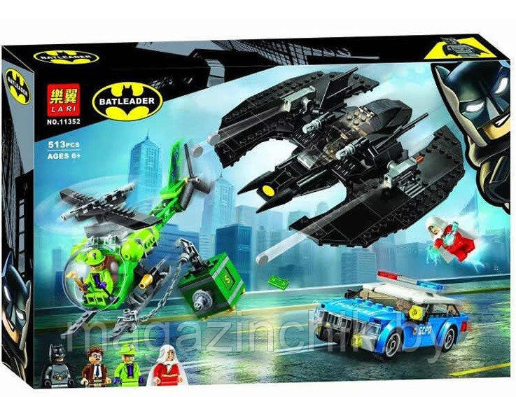Конструктор Бэткрыло Бэтмена и ограбление Загадочника Lari 11352, аналог Lego Batman 76120 - фото 1 - id-p112986847