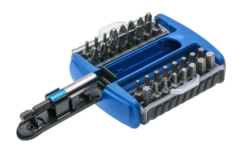 Набор бит с битодержателем 1/4", SL, PH, PZ, HEX, Torx, 33 шт. HOEGERT HT1S402