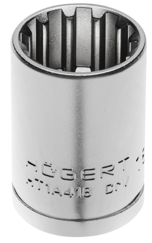 Торцевая головка Spline 1/2", 9 мм, CrV50BV30, DIN 3124 HOEGERT HT1A409