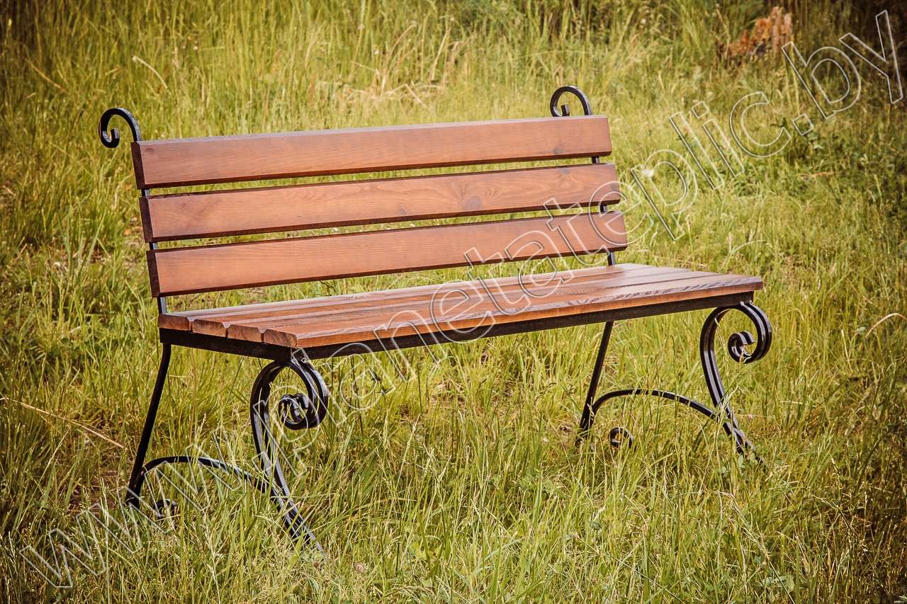 Деревянные кованные скамейки для дома и дачи премиум. Доставка по РБ. Рассрочка. - фото 1 - id-p112987429
