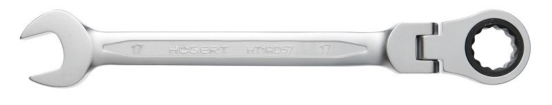 Ключ комбинированный шарнирный с трещоткой 17 мм, 72T, сталь CrV HOEGERT HT1R057