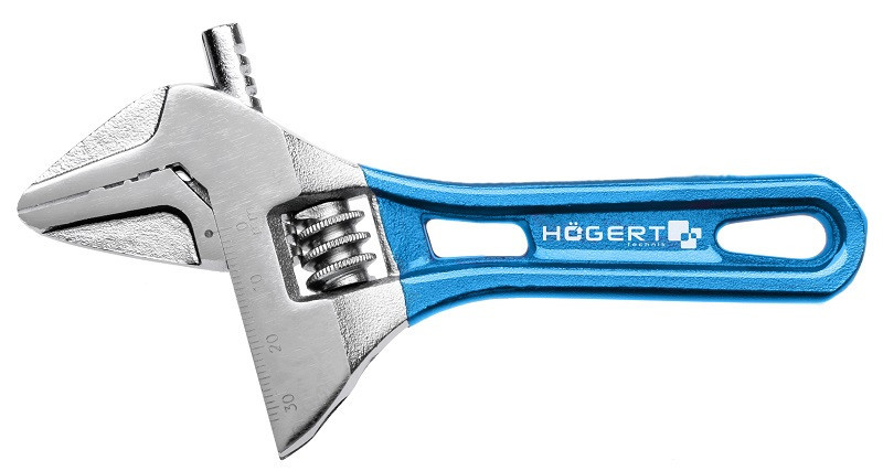 Разводной облегченный ключ с короткой рукояткой 140 мм HOEGERT HT1P562