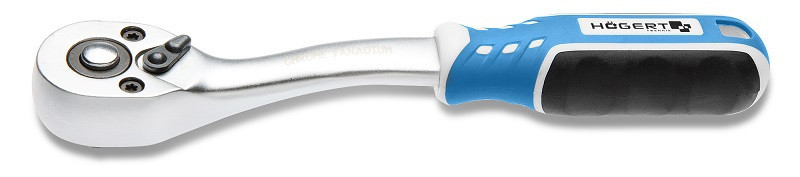 Трещотка изогнутая с кнопкой 1/4", 72 зубца HOEGERT HT1R324
