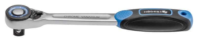 Трещотка прямая с кнопкой 3/8", 72 зубца HOEGERT HT1R308