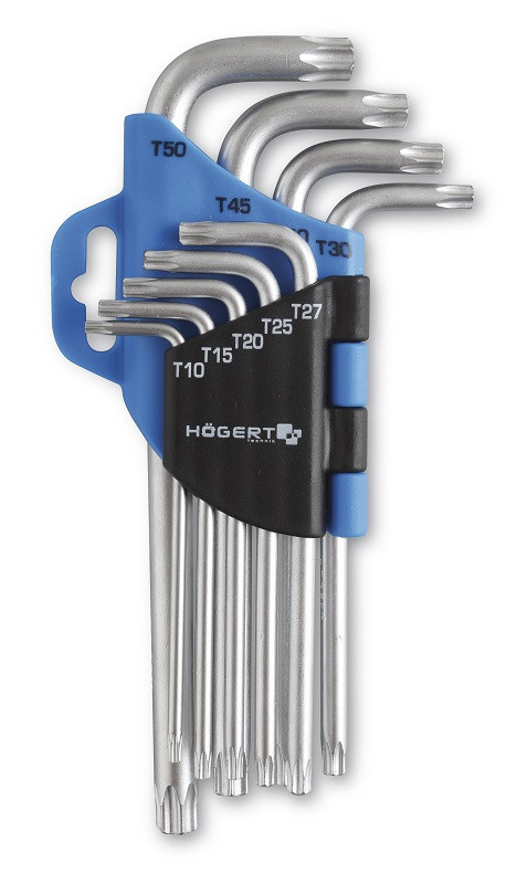 Ключи шестигранные TORX Crv,9шт. HOEGERT HT1W814