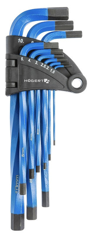 Шестигранные ключи, согнутые 9 шт. HOEGERT HT1W805