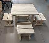 Садовый стол "Грудва" из массива сосны для дачи, дома, беседки, бани,сада, фото 4