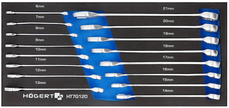 Набор ключей комбинированных 16 шт., ложемент EVA HOEGERT HT7G120