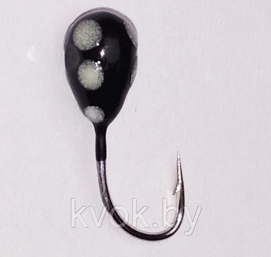 Мормышка вольфрамовая "Капля" черная 3.5 мм, 0.54 гр. - фото 2 - id-p112996200