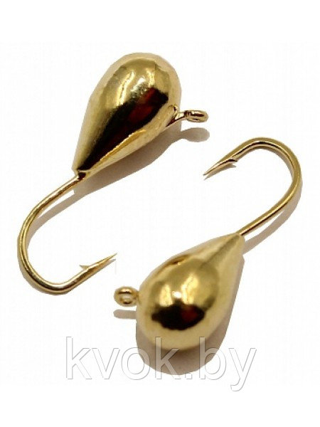 Мормышка вольфрамовая "Капля" цвет золото 3.0 мм, 0.42 гр.