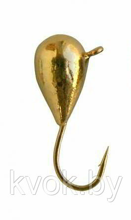 Мормышка вольфрамовая "Капля" золото 2.5 мм, 0.35 гр. - фото 1 - id-p112996715