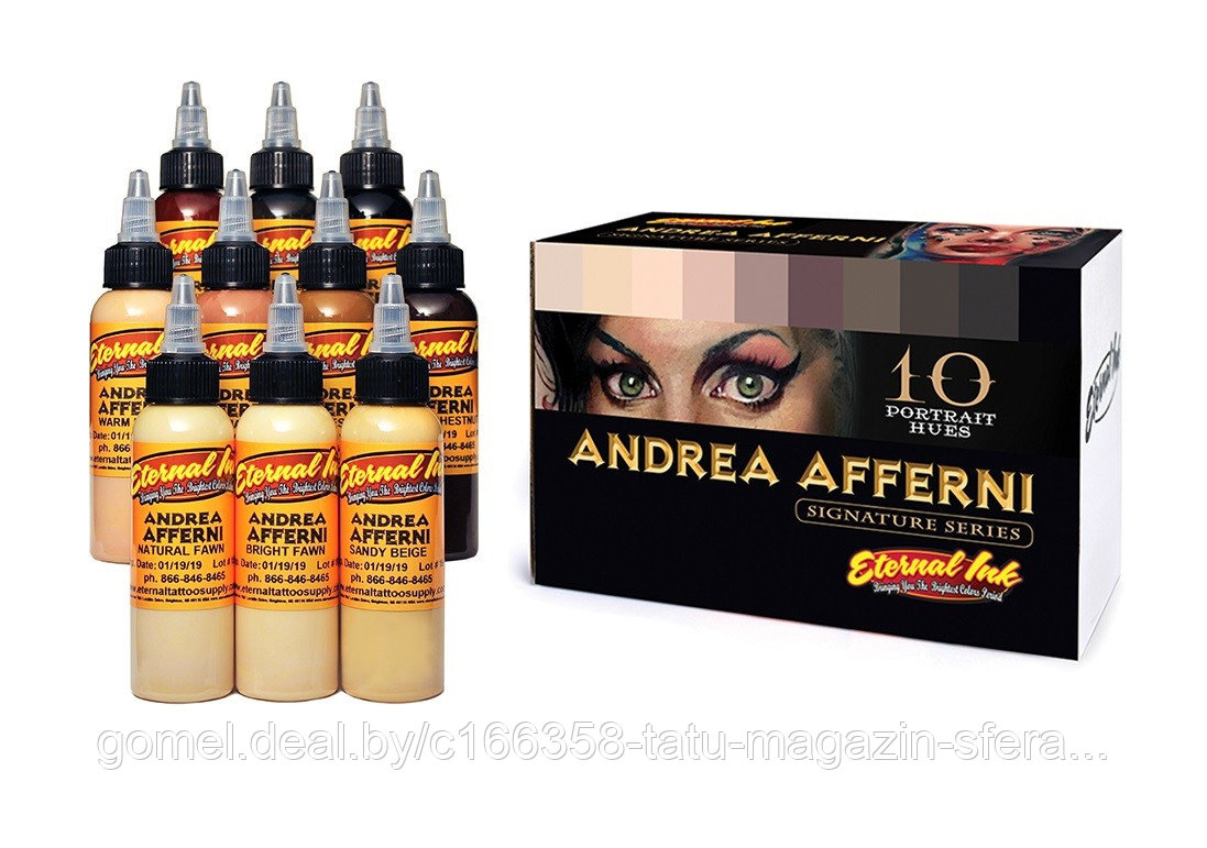 Портретный набор тонких тонов кожи от Andrea Afferni, Eternal, 1/2 унции (10 цветов)