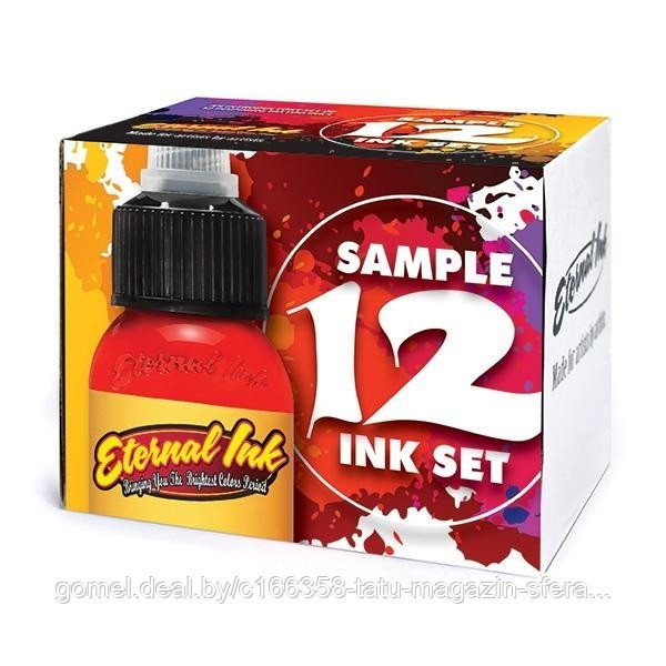 Набор пигмента длятату Eternal Ink SAMPLE Tattoo Color SET, 1/2 унции (12 цветов)