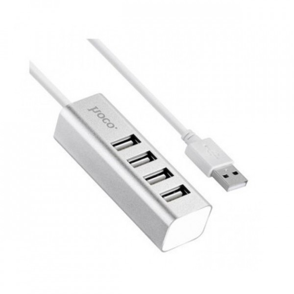 Разветвитель Hoco HB1 на 4 USB цвет: серебро - фото 1 - id-p44451837