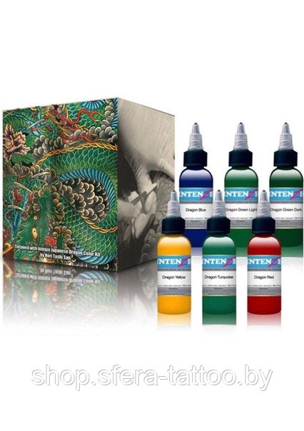 Набор тату пигмента от Intenze "Tattoo Ink Japaneze Dragon" 1 унция (6 цветов) - фото 1 - id-p112997492