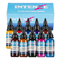 Набор тату пигмента для цветного контура от INTENZE "COLOR LINING INK SERIES", 1 унция (10 цветов)