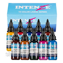 Набор тату пигмента для цветного контура от INTENZE "COLOR LINING INK SERIES", 1 унция (10 цветов)
