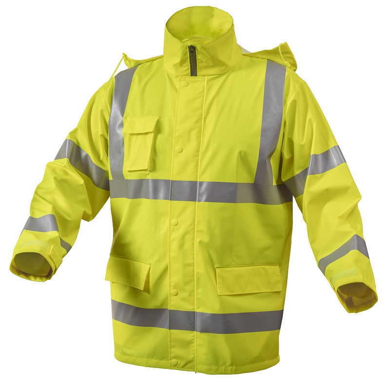 Куртка-дождевик светоотражающая, размер 2XL (желтая) HOEGERT HT5K263-2XL