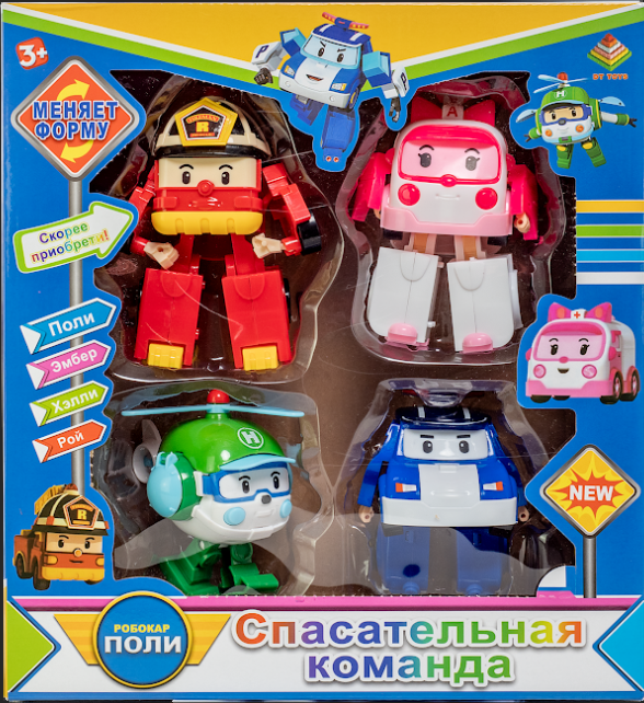 Игровой набор Спасательная команда "Робокар Поли", 4 героя, арт.DT-335A