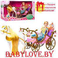 Игровой набор Карета с куклой 252 А  лошадка ходит, световые и звуковые эффекты
