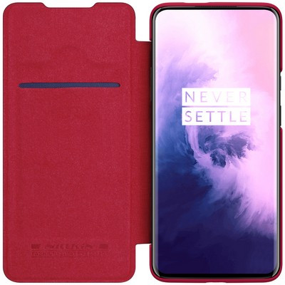 Кожаный чехол Nillkin Qin Leather Case Коричневый для OnePlus 7T Pro - фото 3 - id-p113082732